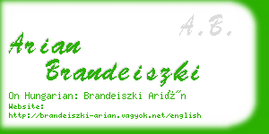 arian brandeiszki business card